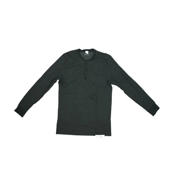 Intimissimi Uomo Shirt Mens Medium Green Long Sleeve Henley Thermal Rib Knit Top - Picture 1 of 12